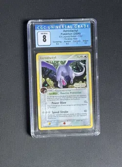 Aerodactyl 1/92 Pokemon Card Legend Maker Reverse Holo Stamped CGC 8 - Image 1