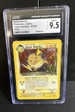 CGC 9.5 MINT+ Dark Raichu 2000 Team Rocket 83/82 Holo W/ 1/2 SWIRL Pokemon Card - Image 1