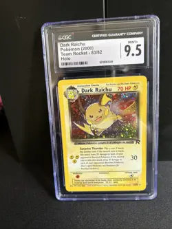 CGC 9.5 MINT+ Dark Raichu 2000 Team Rocket 83/82 Holo W/ 1/2 SWIRL Pokemon Card - Image 2