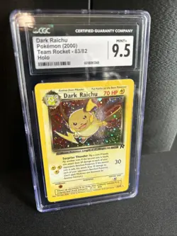 CGC 9.5 MINT+ Dark Raichu 2000 Team Rocket 83/82 Holo W/ 1/2 SWIRL Pokemon Card - Image 4