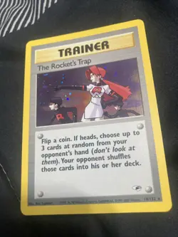The Rocket's Trap 19/132 Holo Pokemon TCG Gym Heroes Trainer Card - Image 1