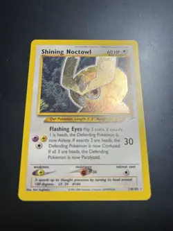 Pokemon TCG Neo Destiny Shining Noctowl Holo Rare Card 110/105 [LP] - Image 1