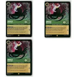 Ursula - Deceiver of All #91 3 Card Lot Legendary Set 3 Disney Lorcana - Image 1