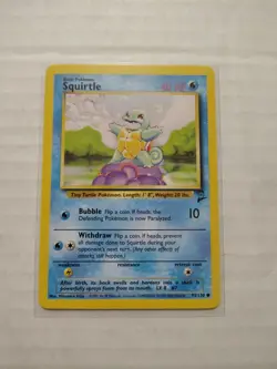 SQUIRTLE 93/130 - VINTAGE WOTC Pokemon Card - BASE SET 2 - - Image 1
