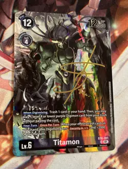Titamon BT6-081 Rare Pull Signed BT21 Digimon Card English World Convergence - Image 1