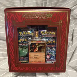 Pokemon Charizard Ex Super Premium Collection Card Display Figure 10 Boosters - Image 2