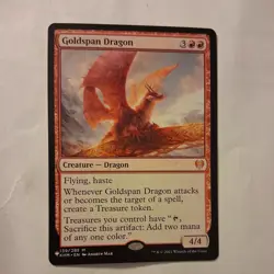 1x Goldspan Dragon Light Play, English Kaldheim MTG Magic - Image 1