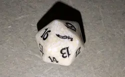 MtG Magic the Gathering Spindown original Mirrodin White D20 Life Counter - Image 1