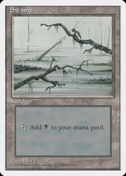 9x SWAMP (two branches) Basic Lands - NM/LP - 4th Edition - SPARROW MAGIC - Image 1
