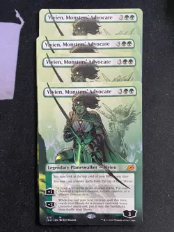 MTG Ikoria Lair of Behemoths Vivian Monster's Advocate Borderless x 4 - Image 1