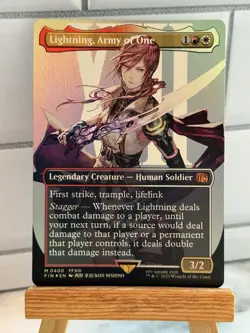 MTG Magic the Gathering FOIL Lightning, Army of One Borderless FIN! - Image 1