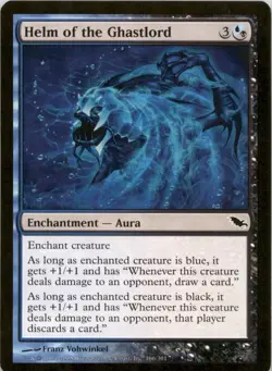 1993 Magic the Gathering MTG #166 Helm of the Ghastlord - Enchantment - Aura - Image 1