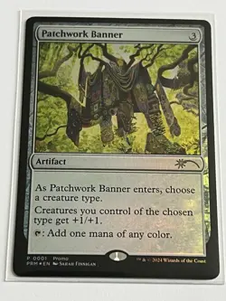 Patchwork Banner 1 MTG Bloomburrow Tin Promo 2024 Mint - 9.0 + Foil Rare - Image 2