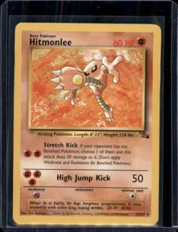 Hitmonlee Fossil Rare 22/62 Pokemon Card WOTC Non Holo Pokemon TCG HP - Image 1