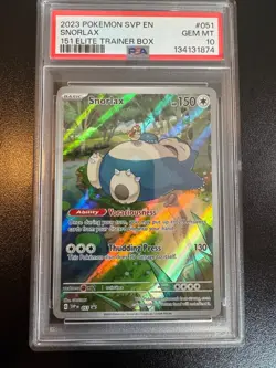 Snorlax 051 Pokemon SVP EN 151 ETB Promo PSA 10 GEM MINT! - Image 1