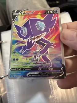 2020 POKEMON TCG SWORD & SHIELD Base Sableye V Holo Ultra Rare 194/202 (65) - Image 1