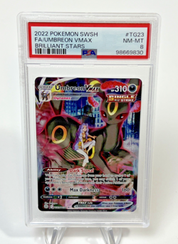 Pokemon TCG Holo Ultra Rare Umbreon Vmax 375 TG23/TG30 Brilliant Stars PSA 8 - Image 1