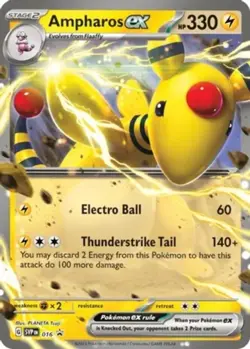 1x Ampharos ex - SVP016 - SVP Black Star Promos Moderately Played Pokemon SV Bla - Image 1