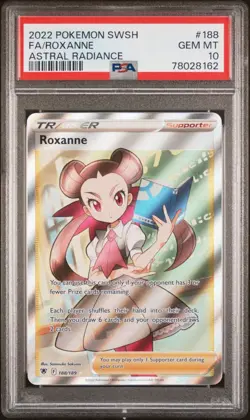 2022 Pokemon SwSh Astral Radiance Roxanne Full Art 188/189 PSA 10 - Image 1