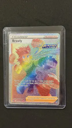 2021 POKEMON CHILLING REIGN Brawly RAINBOW FOIL SECRET 212/198 ULTRA RARE HOLO - Image 1