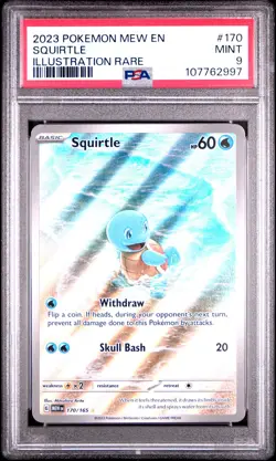 2023 POKEMON MEW EN-151 ILLUSTRATION RARE #170 SQUIRTLE PSA 9 - Image 1