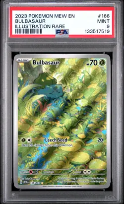 2023 POKEMON MEW EN-151 ILLUSTRATION RARE #166 BULBASAUR PSA 9 - Image 1