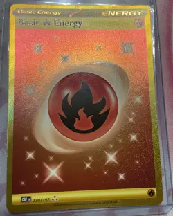 Pokemon Basic Fire Energy 230/197 Gold Hyper Rare Near Mint - Image 1