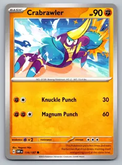 Pokemon TCG Obsidian Flames Crabrawler #114 - Image 1