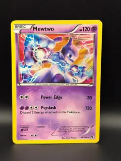 Pokemon TCG - Mewtwo Holo Rare 53/113 Legendary Treasures 2013 LP Bent Warp - Image 1