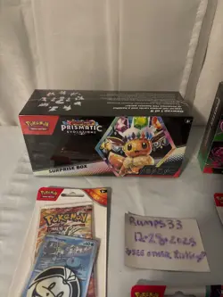 Pokemon Prismatic Evolutions Surprise Box Eevee Tcg Sealed + Sealed Lot large - Image 2