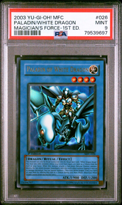 2003 Yugioh Paladin of White Dragon PSA 9 MFC-026 1st Edition Ultra Rare MINT - Image 1