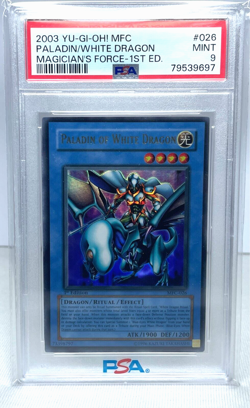 2003 Yugioh Paladin of White Dragon PSA 9 MFC-026 1st Edition Ultra Rare MINT - Image 3