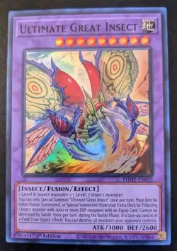 Ultimate Great Insect PHHY-EN035 1st Ed. Super Rare Photon Hypernova Yu-Gi-Oh! - Image 1