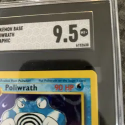 SGC 9.5 MINT+ Poliwrath 1999 Base Set 13/102 Holo Pokemon Card Psa Cgc - Image 2