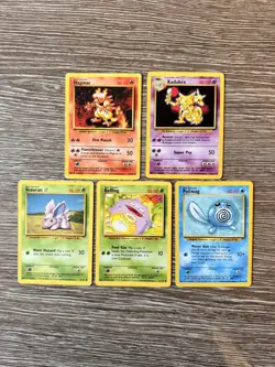 5x Pokemon Cards Wotc Vintage Card Bundle BASE SET (2) - Image 1