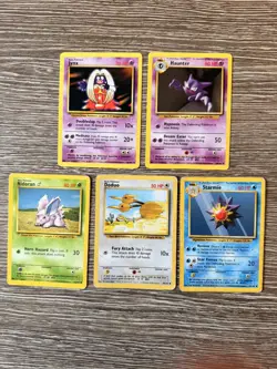 5x Pokemon Cards Wotc Vintage Card Bundle BASE SET (1) - Image 1