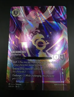 Archimedes Electrified Owl ENCHANTED Foil Card 208/204 Lorcan Shimmering Skies - Image 1