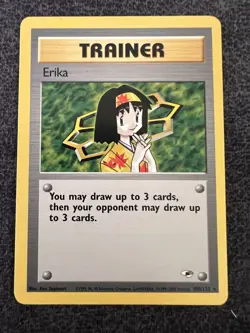 Erika 100/132 Rare Trainer Pokemon Card NM/LP - Image 1