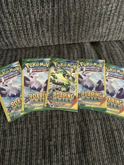 Pokemon XY Roaring Skies 3 Card Mini Booster Packs Lot Of 5 - Image 1