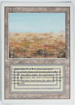 Scrubland Dual Land Revised MTG Card Reserved List Magic the Gathering - Image 1