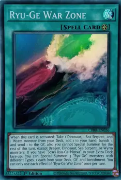CRBR-EN036 RYU-GE WAR ZONE SUPER RARE 1ST EDITION YuGiOh CARD - Image 1