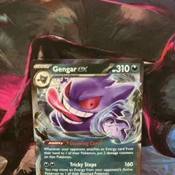 Pokemon TCG Gengar EX Temporal Forces Ultra Rare Card 104/162 - Image 3