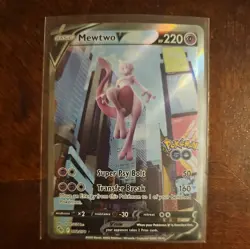 Pokemon Go Mewtwo v Alternate Full Art Holo Card 072/078 Rare - Image 1