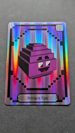 2025 McDonald's Grimace Egg Card - Minecraft Meal Unused Card - Image 1