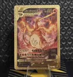 Pokemon Charizard VMAX 330hp Gigantamax Gold Foil Fan Art Collector Card TCG - Image 1