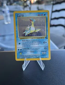 Pokemon TCG Lapras Fossil Holo Unlimited Rare Card 10/62 LP Condition - Image 1