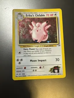 Erika's Clefable 3/132 Gym Heroes 2000 Holo Rare WOTC Pokemon Card Vintage NM/LP - Image 5