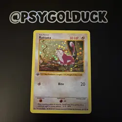 Rattata Base Set First Edition holographic 61/102 Pokemon Card - Image 1
