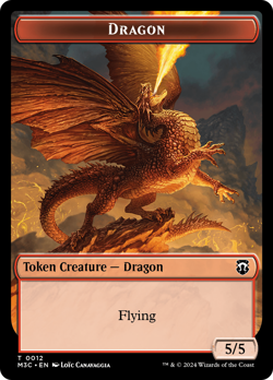 Dragon // Copy Double-Sided Token [Modern Horizons 3 Commander Tokens] Magic MTG - Image 1
