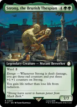 MTG Strong, the Brutish Thespian Extended Art - Fallout Commander #403 - Image 1